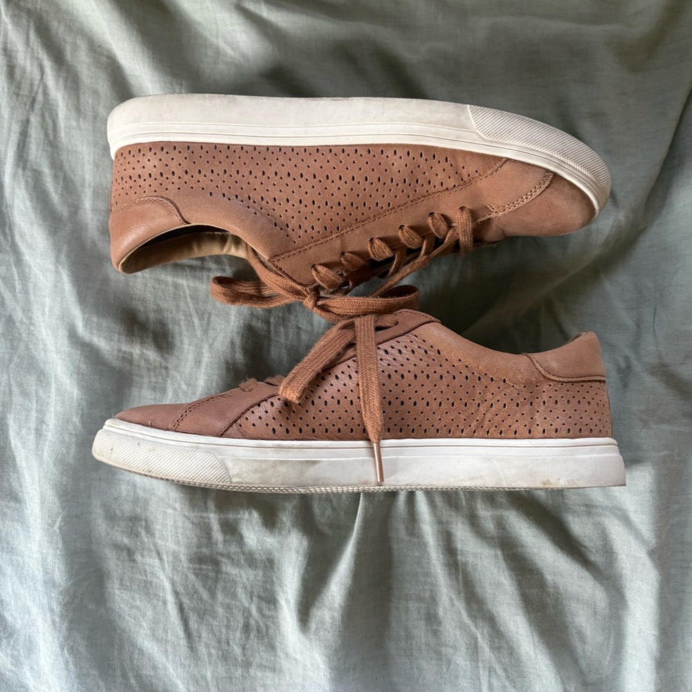 Lucky Brand Tan Perforated Sneakers